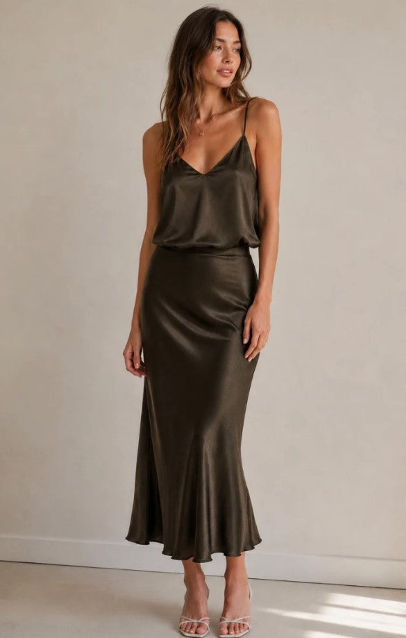 Silky Bryce Top - Moss Brown