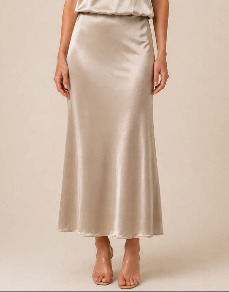 Silky Bryce Skirt - Stone