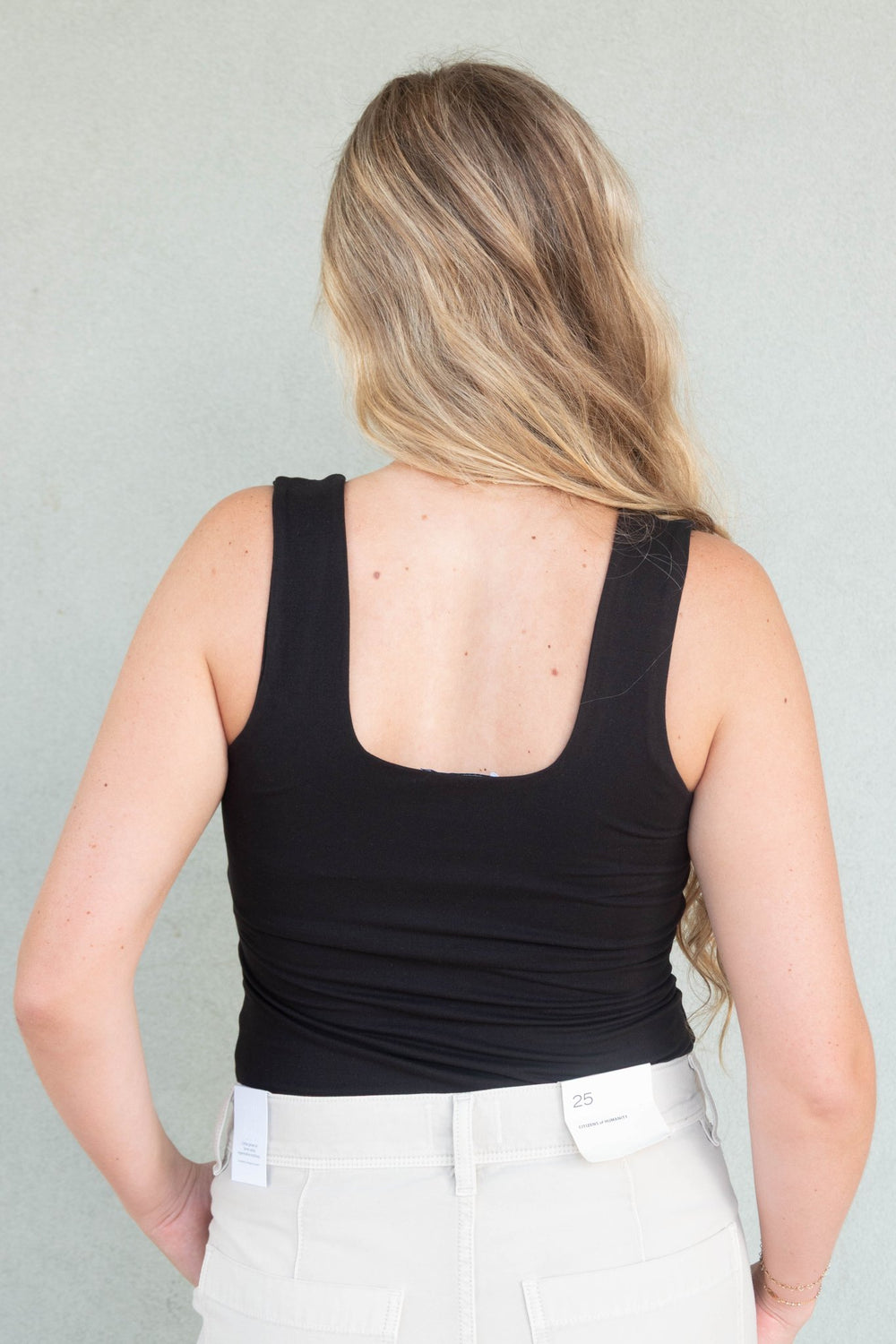 Butter Soft Square Neck Tank - Black - Jaffi's