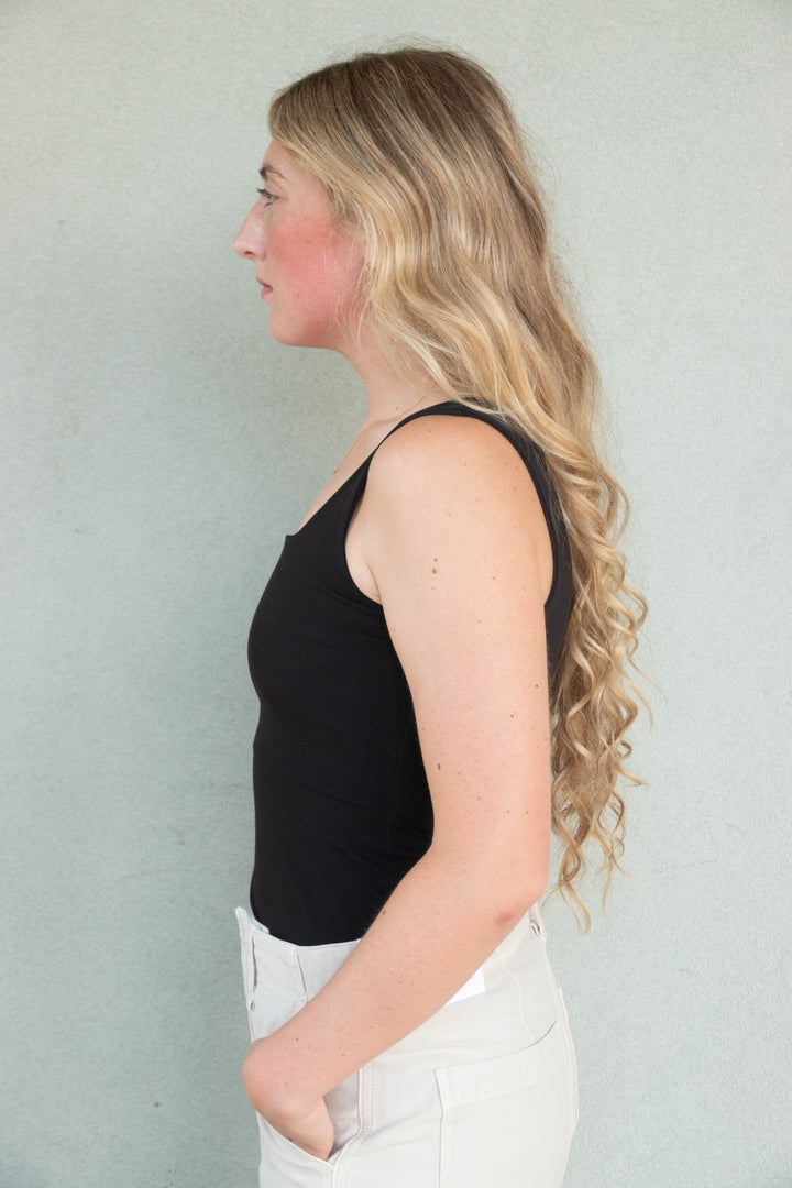 Butter Soft Square Neck Tank - Black - Jaffi&