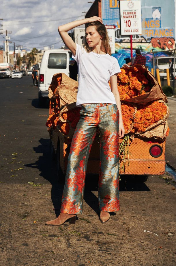 Embroidered Butterfly Tee - White
