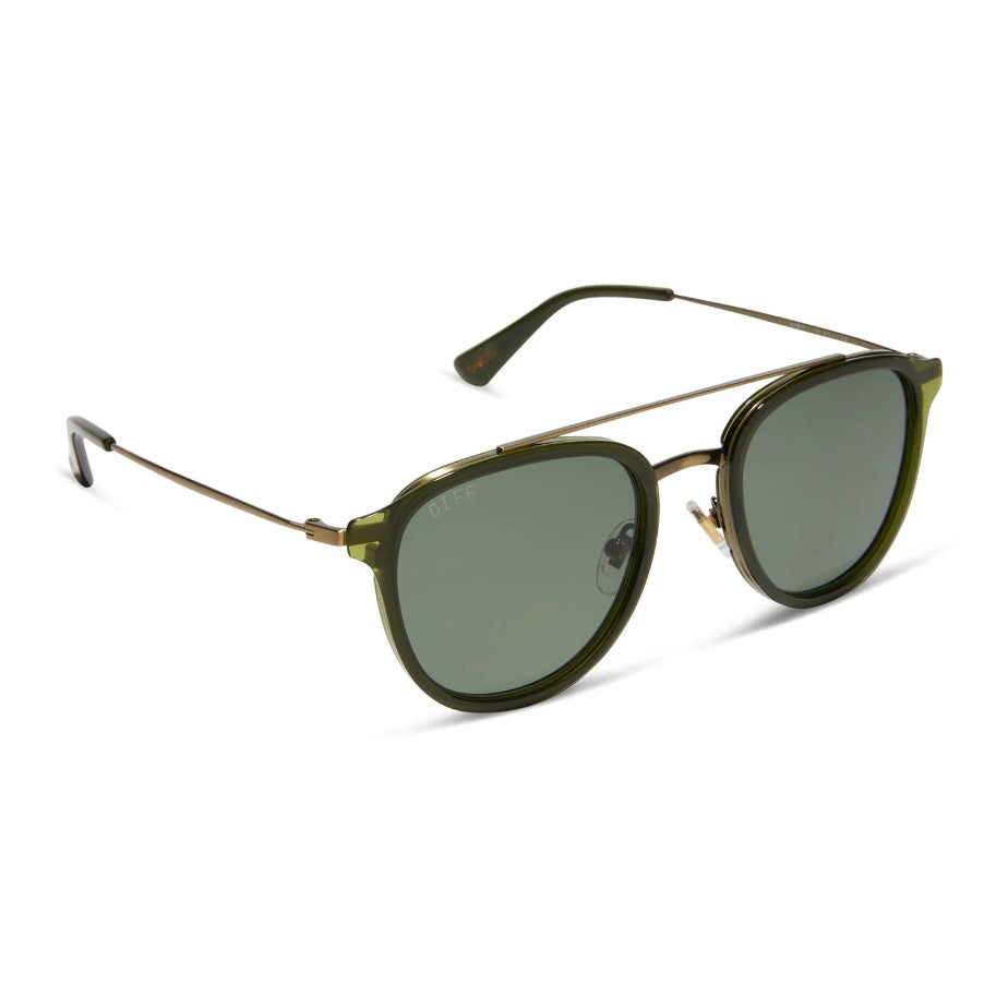 Camden Sunglasses - Dark Olive Crystal + G15 Polarized