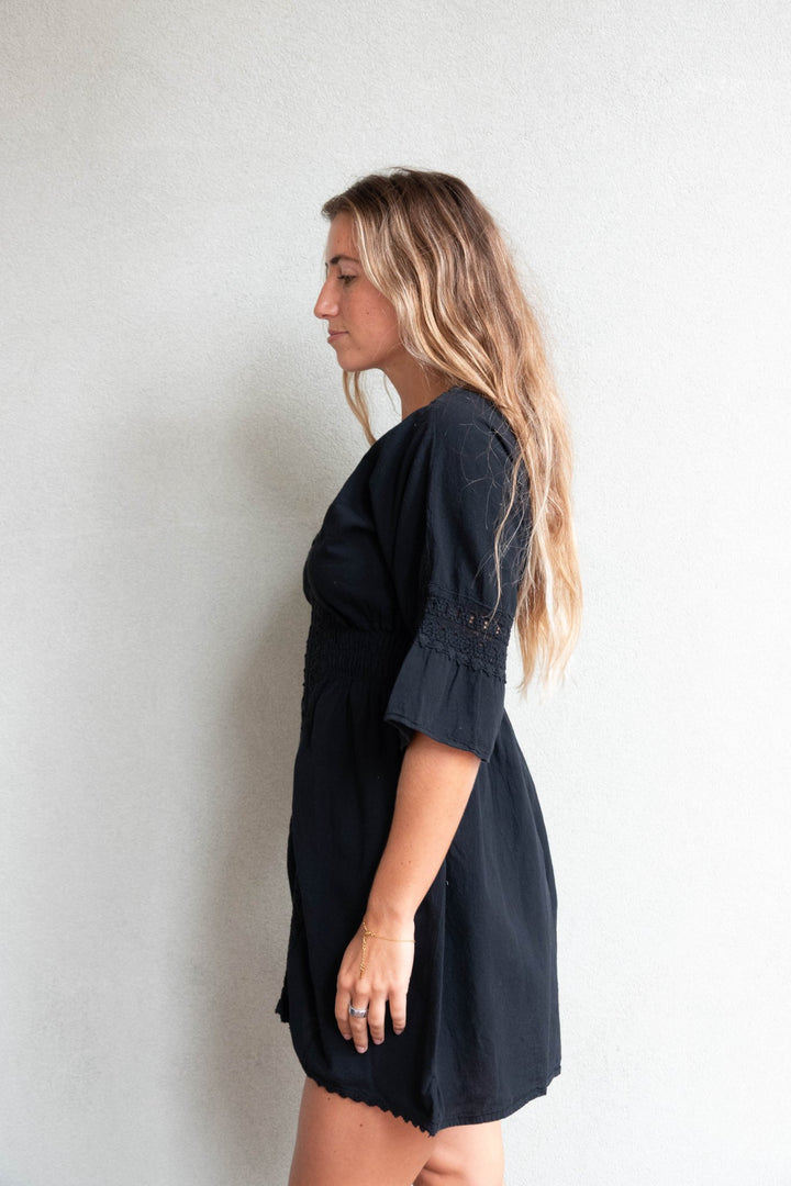 Candice Tunic Mini Dress - Black - Jaffi's