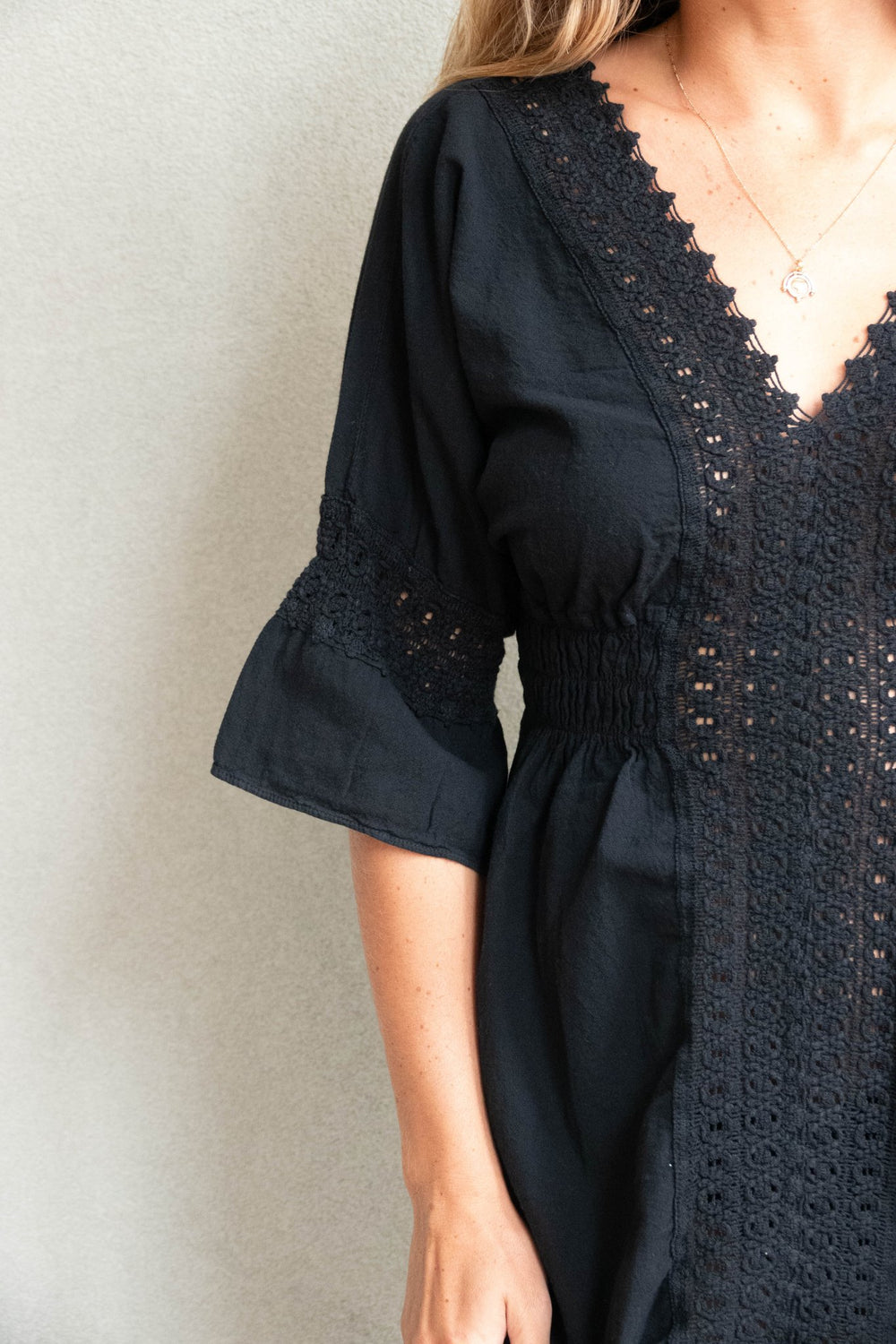 Candice Tunic Mini Dress - Black - Jaffi's