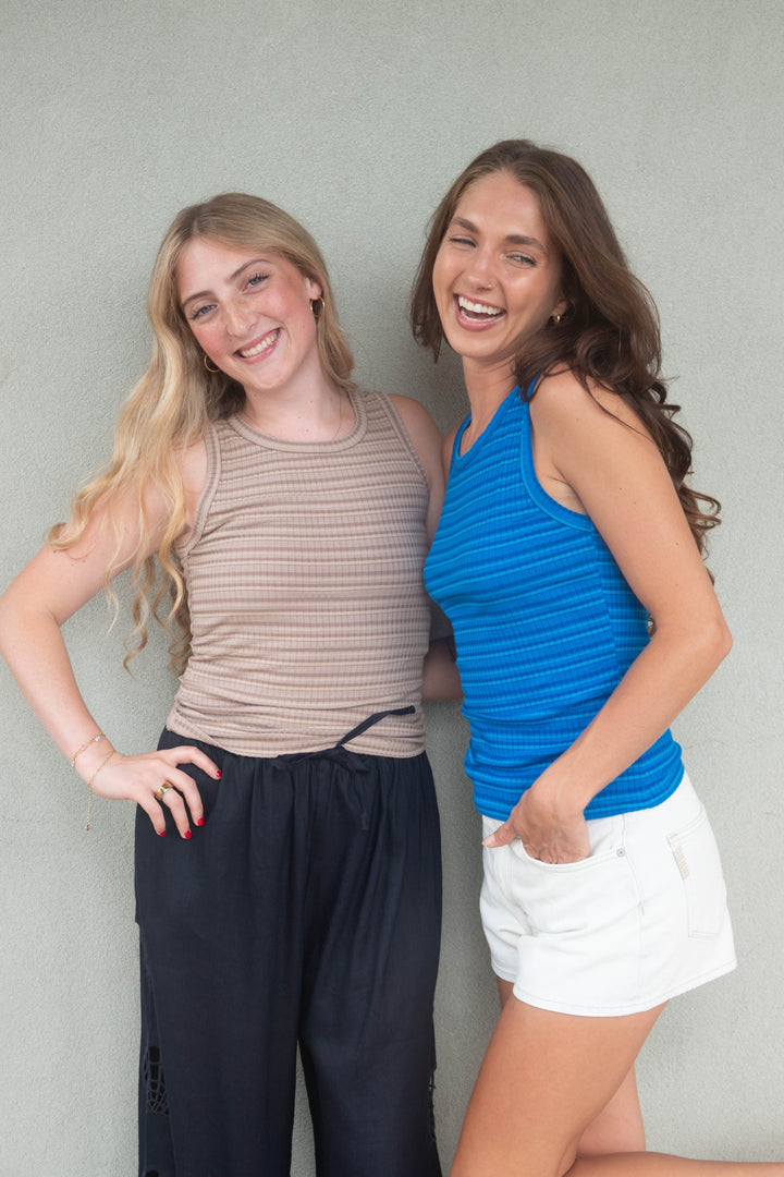 Carolie Ribbed Tank - Pacific - Jaffi's