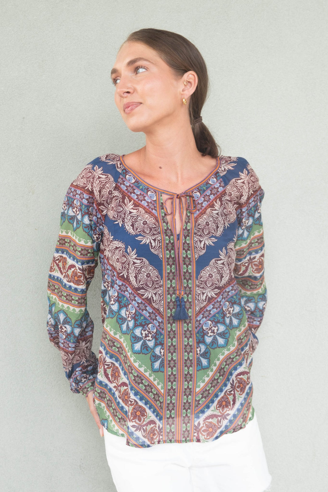 Cassiopeia Voile Blouse - Navy - Jaffi's