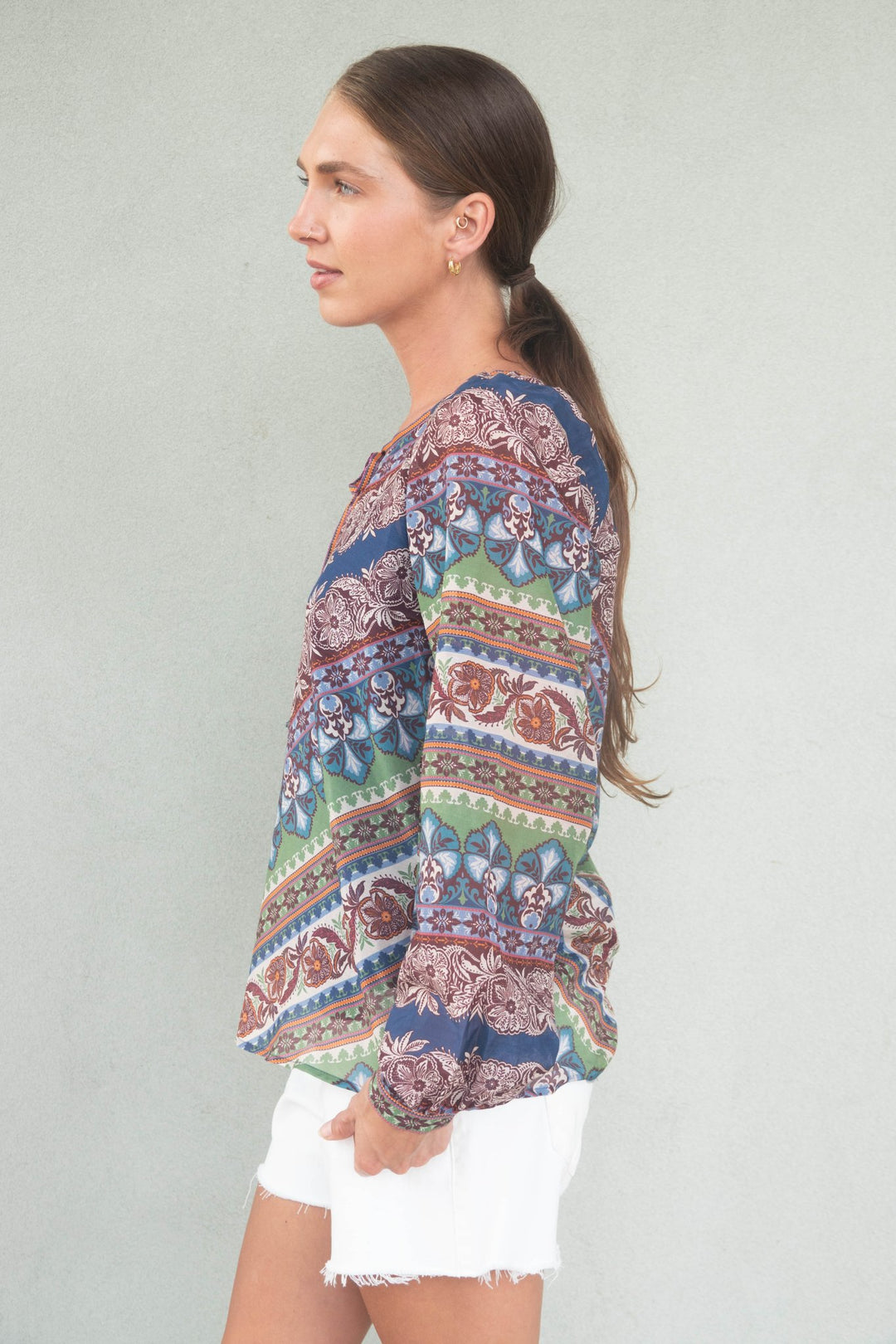 Cassiopeia Voile Blouse - Navy - Jaffi's