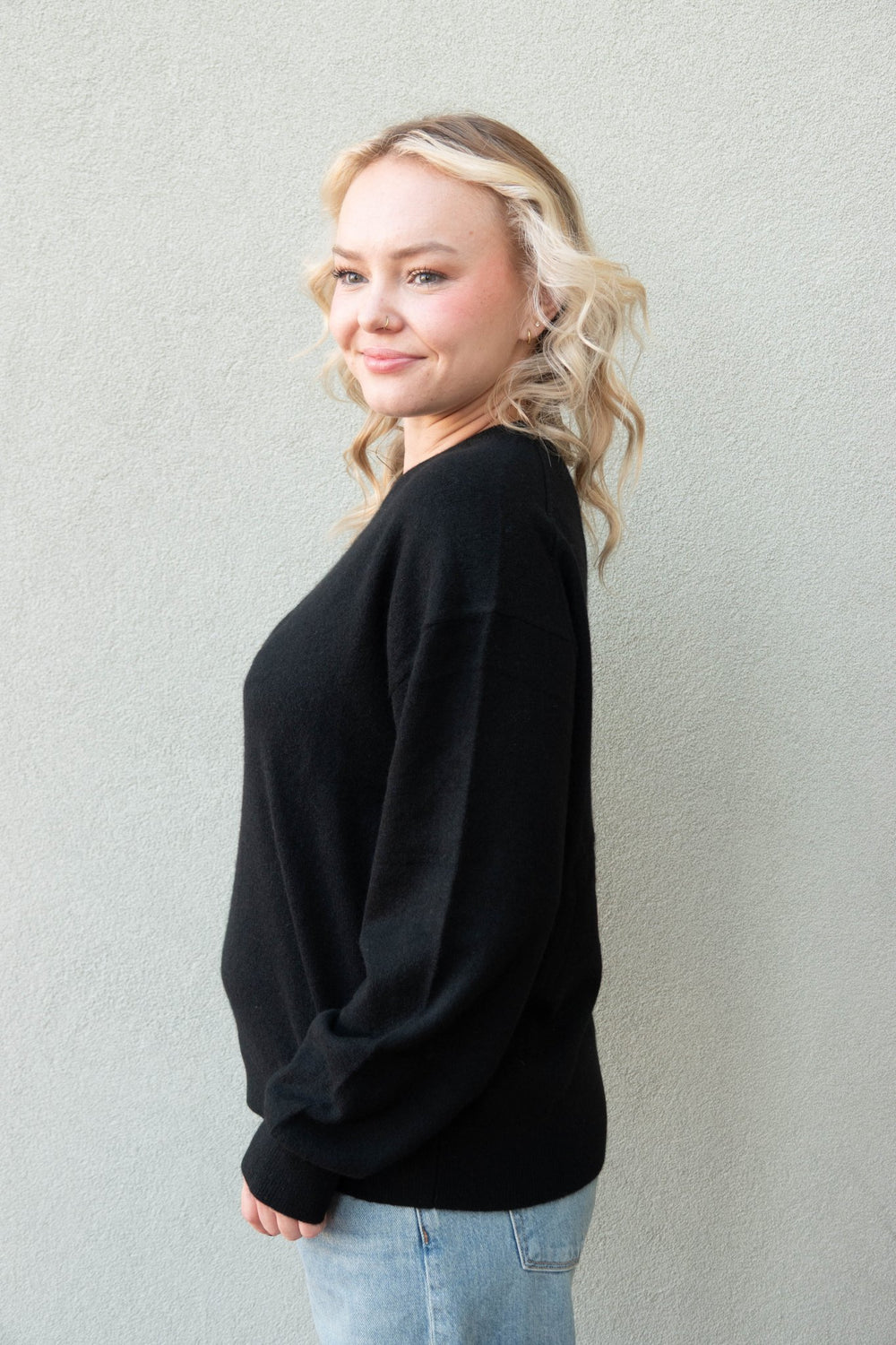 Celeste Cashmere Sweater - Black - Jaffi's