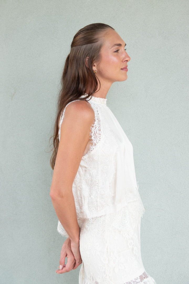 Celeste Lace Top - Chalk - Jaffi&