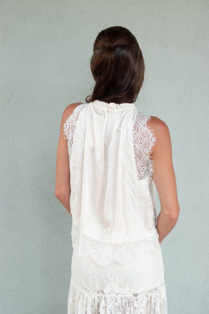 Celeste Lace Top - Chalk - Jaffi&