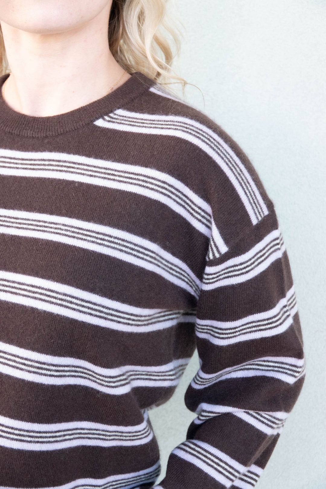 Celeste Stripe Cashmere Sweater - Java Combo - Jaffi&