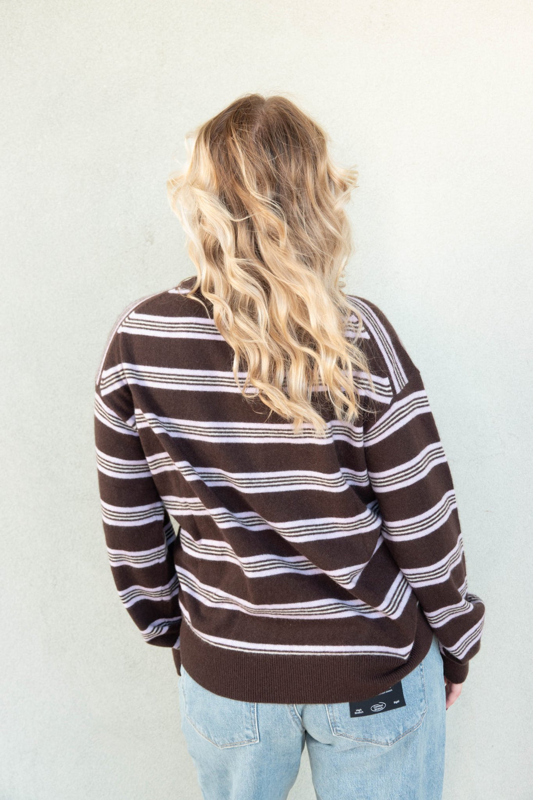 Celeste Stripe Cashmere Sweater - Java Combo - Jaffi&