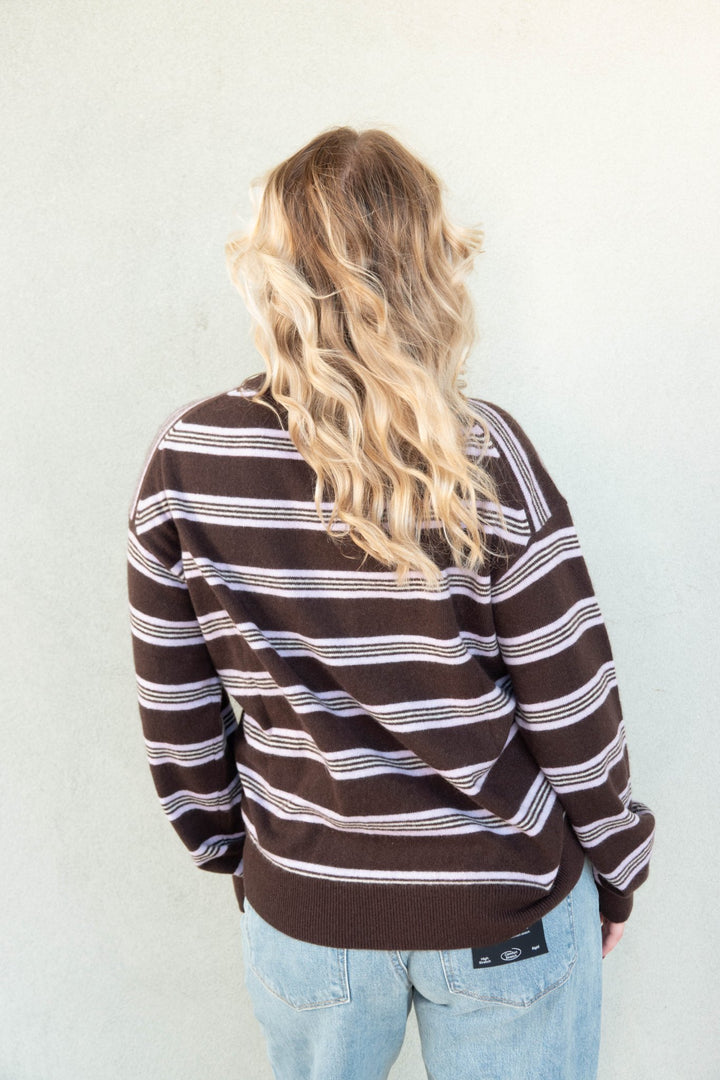 Celeste Stripe Cashmere Sweater - Java Combo - Jaffi&