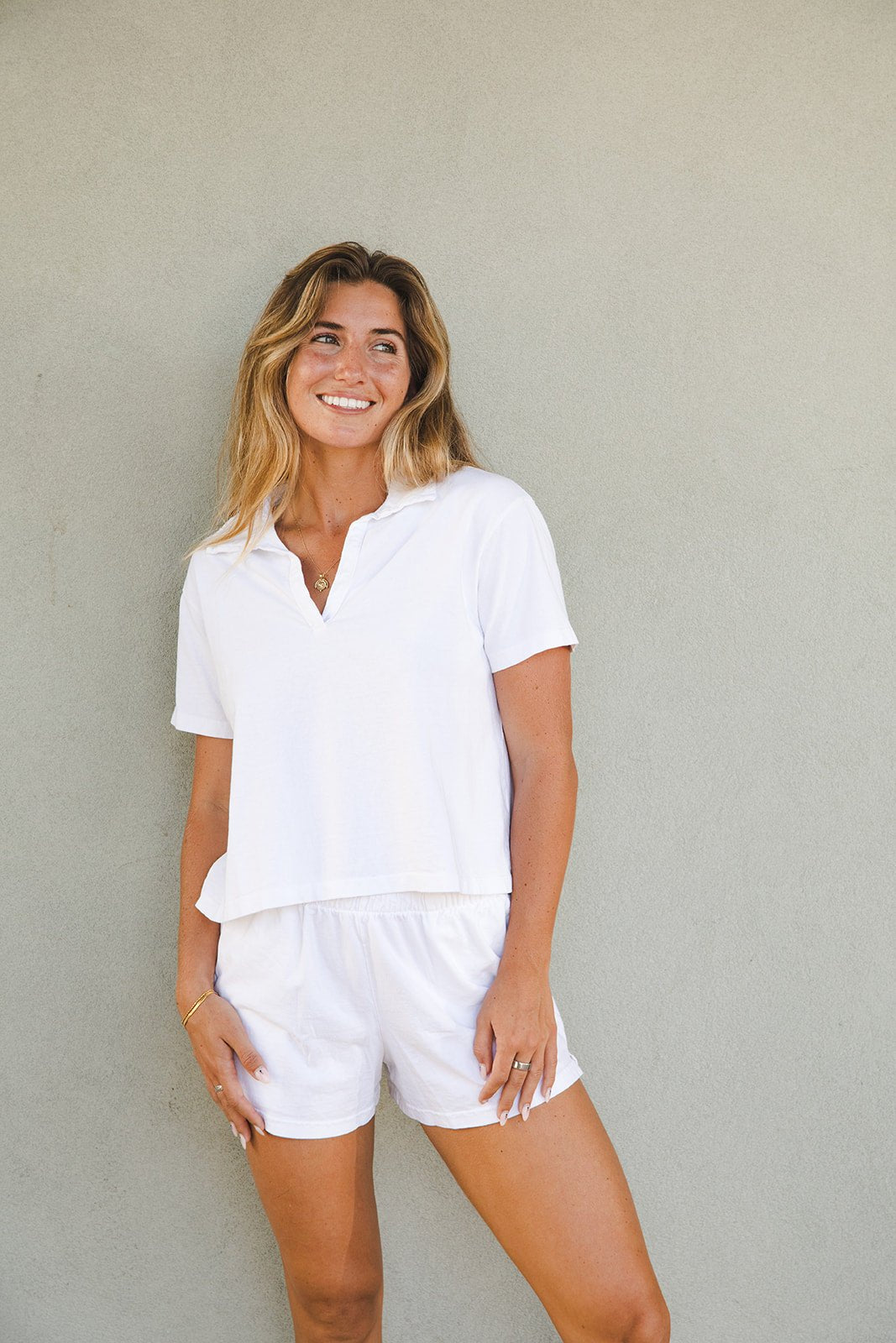 Charlie Tennessee Jersey Collared Tee - White - Jaffi's