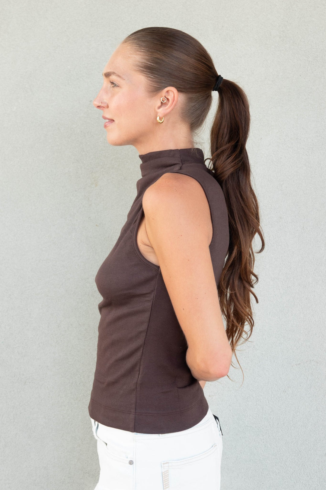 Chiara Drape Neck Tank - Boysenberry - Jaffi&