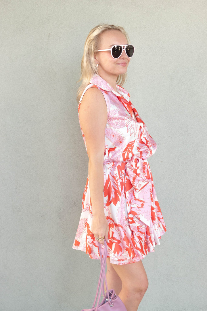 Chios Collared Tank Dress - Multi Floral - Jaffi's