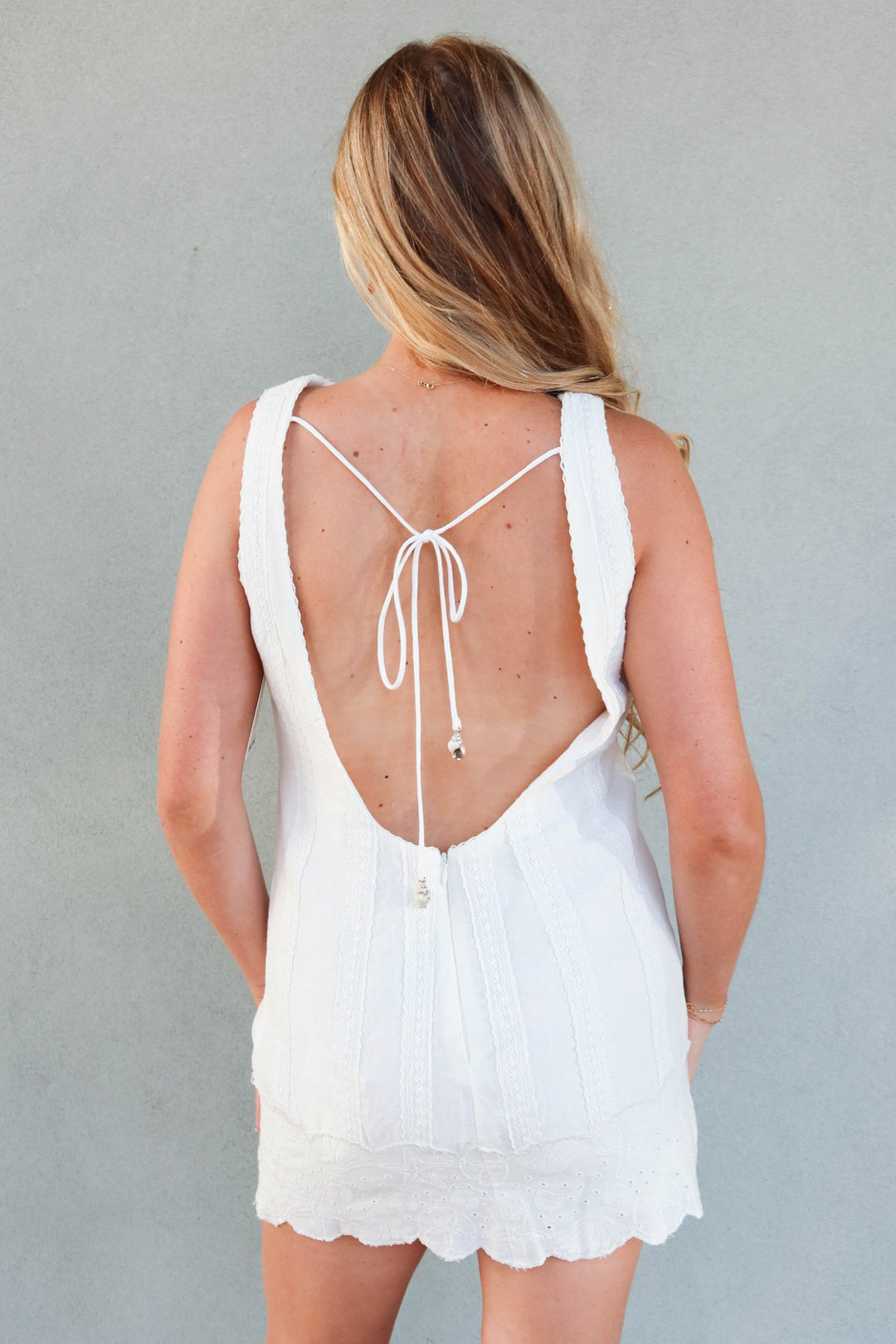 Ciao Mini Dress - White Eyelet Embroidery - Jaffi's