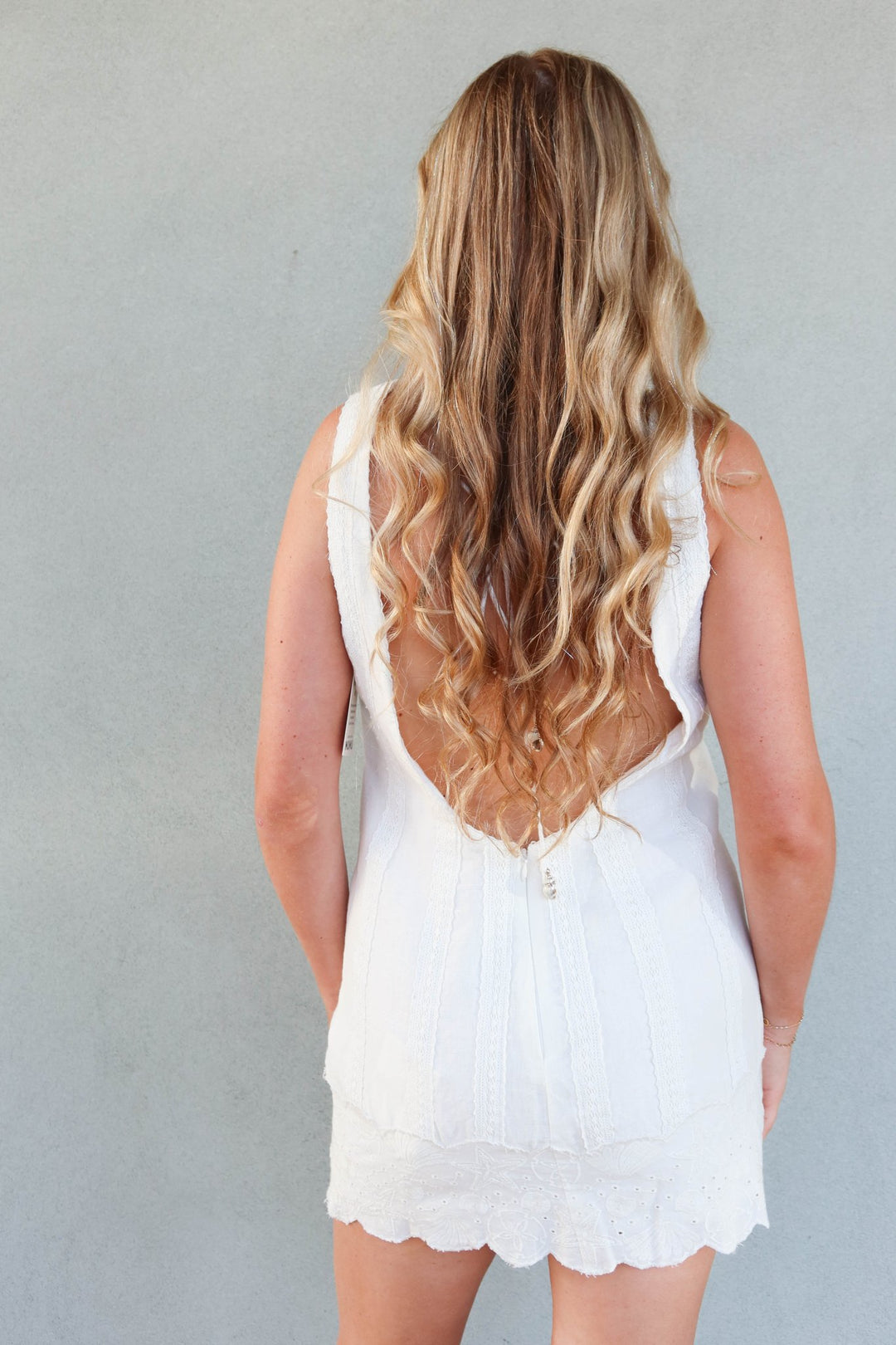 Ciao Mini Dress - White Eyelet Embroidery - Jaffi's