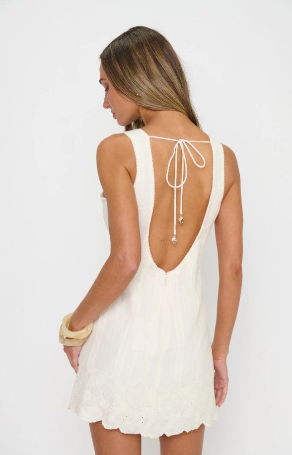 Ciao Mini Dress - White Eyelet Embroidery - Jaffi's