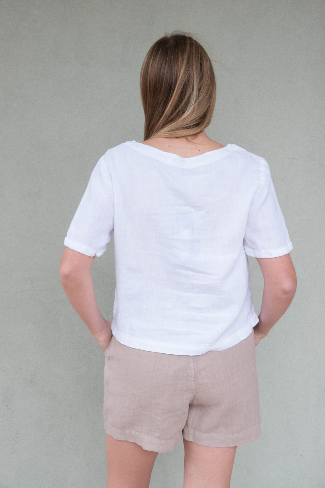 City Linen Top - White - Jaffi's