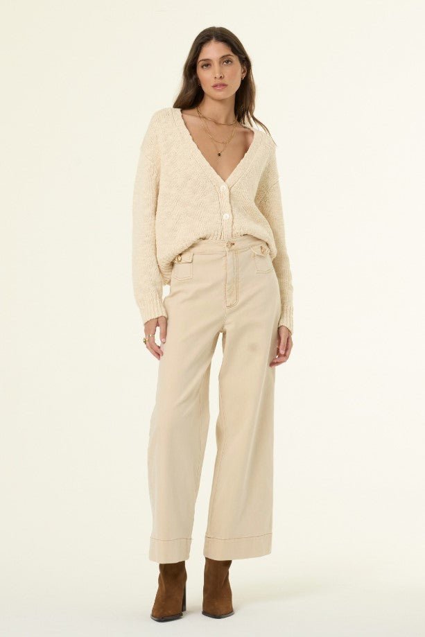 Clark Crop Cardi Sweater - Chalk - Jaffi&
