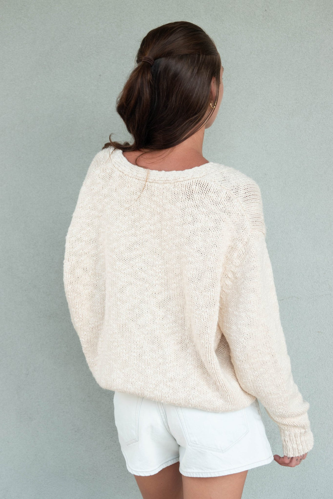 Clark Crop Cardi Sweater - Chalk - Jaffi&