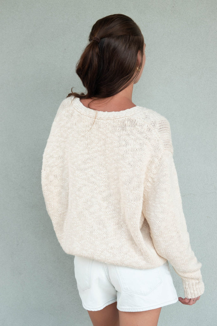 Clark Crop Cardi Sweater - Chalk - Jaffi&