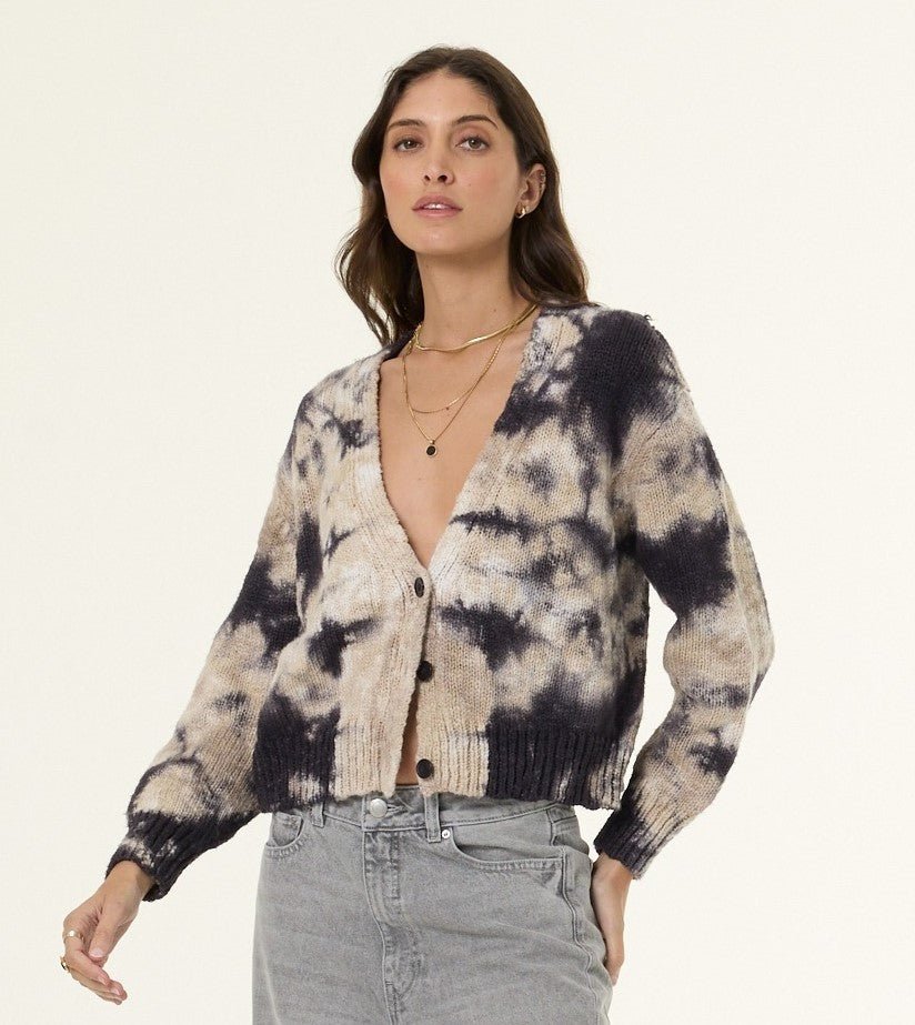 Clark Crop Cardi Sweater - Midnight Galaxy Wash - Jaffi&