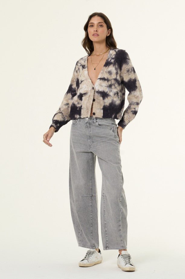 Clark Crop Cardi Sweater - Midnight Galaxy Wash - Jaffi&