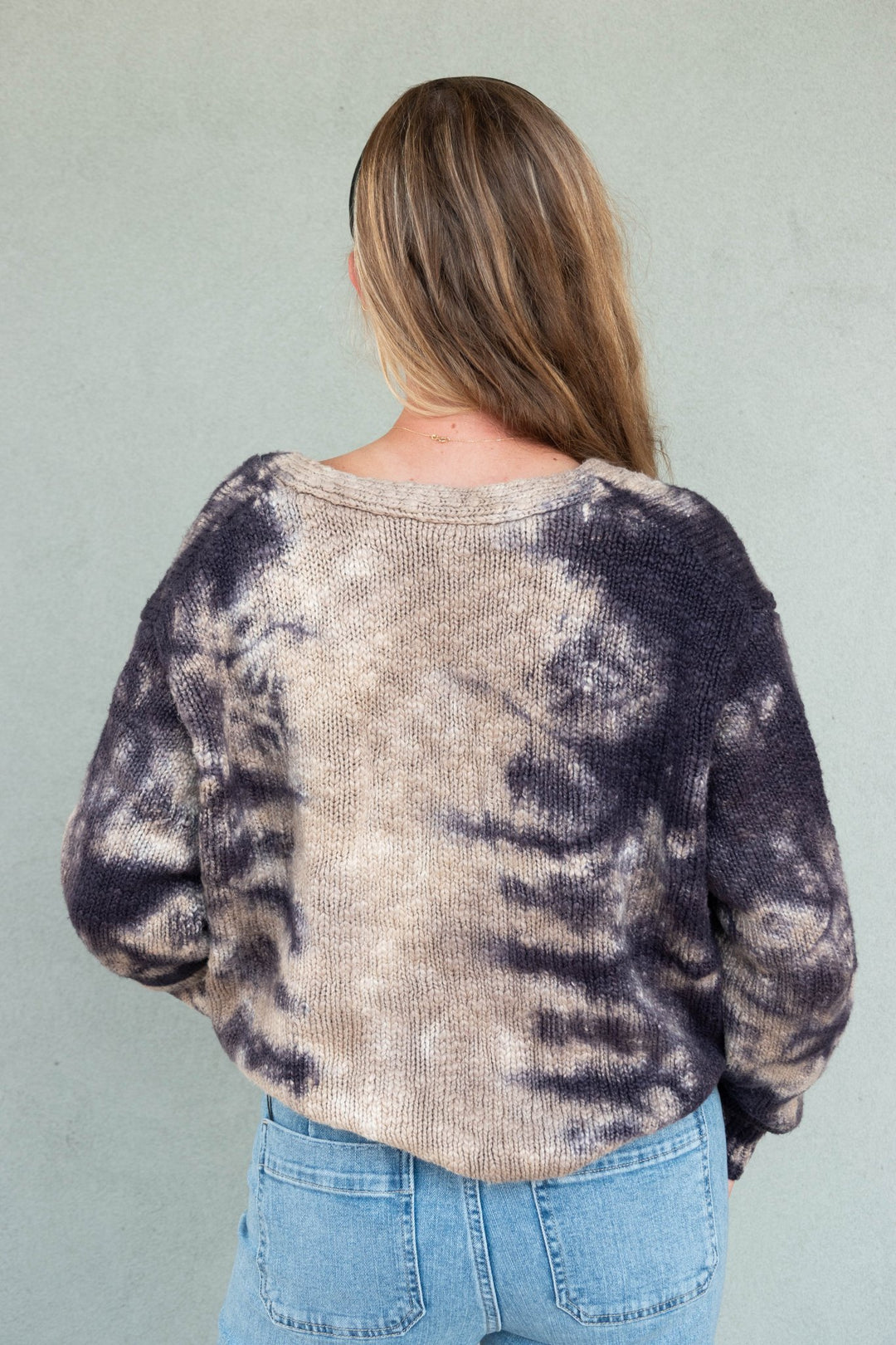 Clark Crop Cardi Sweater - Midnight Galaxy Wash - Jaffi&