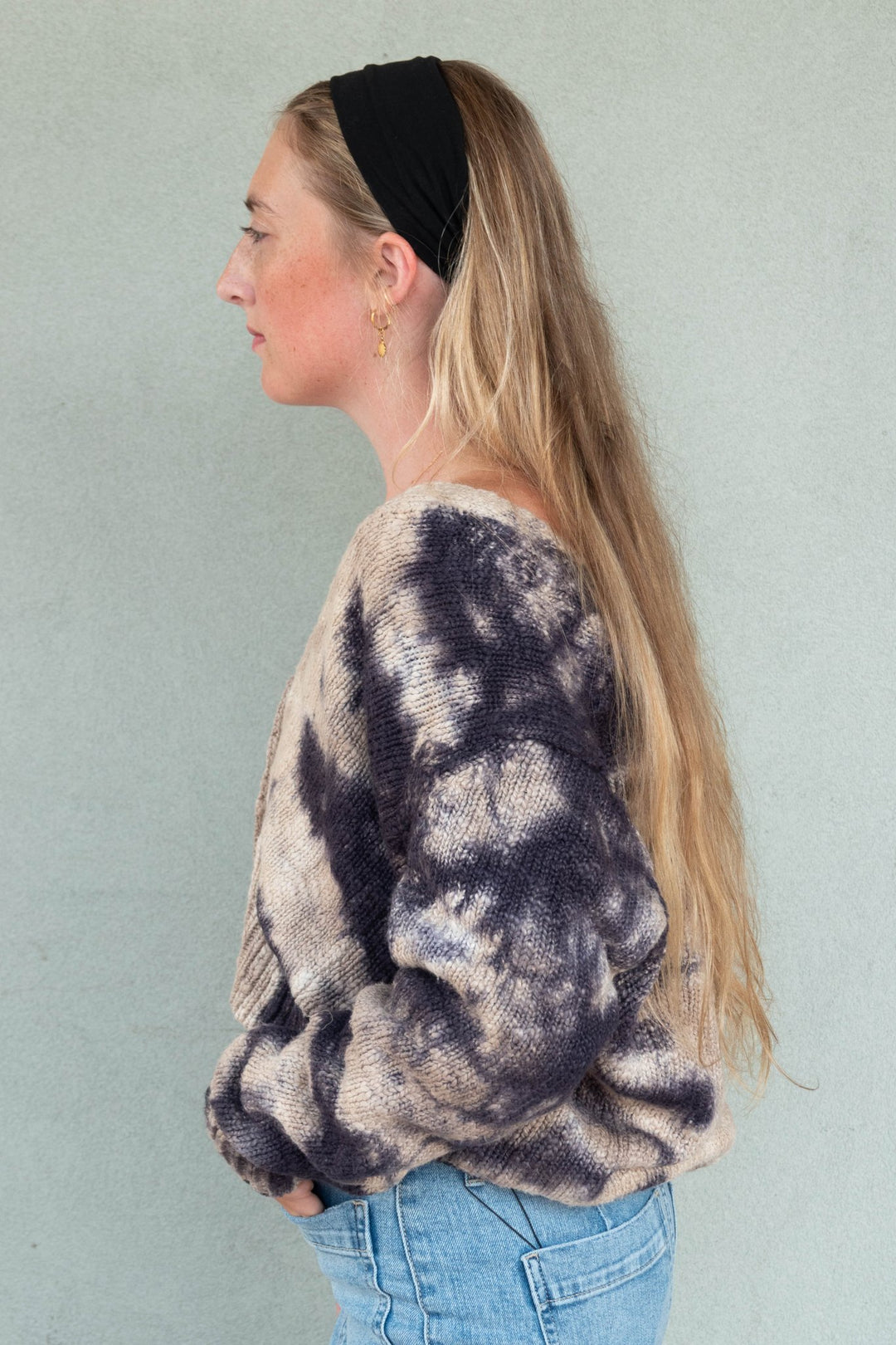Clark Crop Cardi Sweater - Midnight Galaxy Wash - Jaffi&