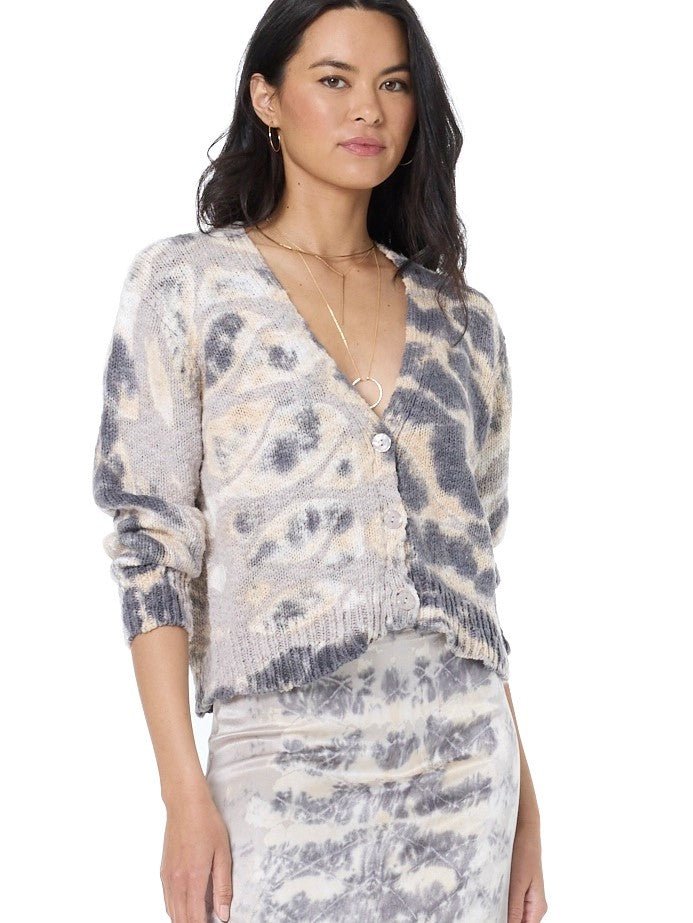 Clark Crop Cardi Sweater - Steel Grey Boa Wash - Jaffi&