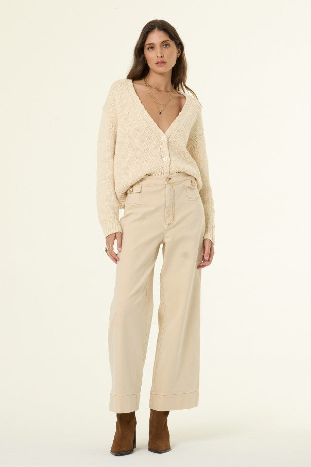 Clark Crop Cardi Sweater - Chalk