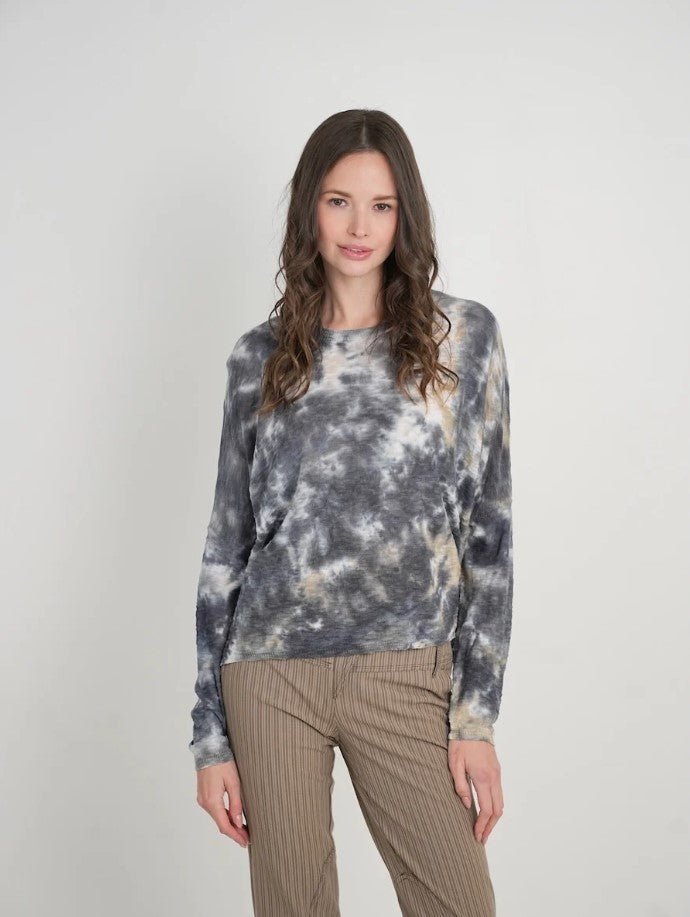 Clearwater Tie Dye Knit Top - Steel - Jaffi&