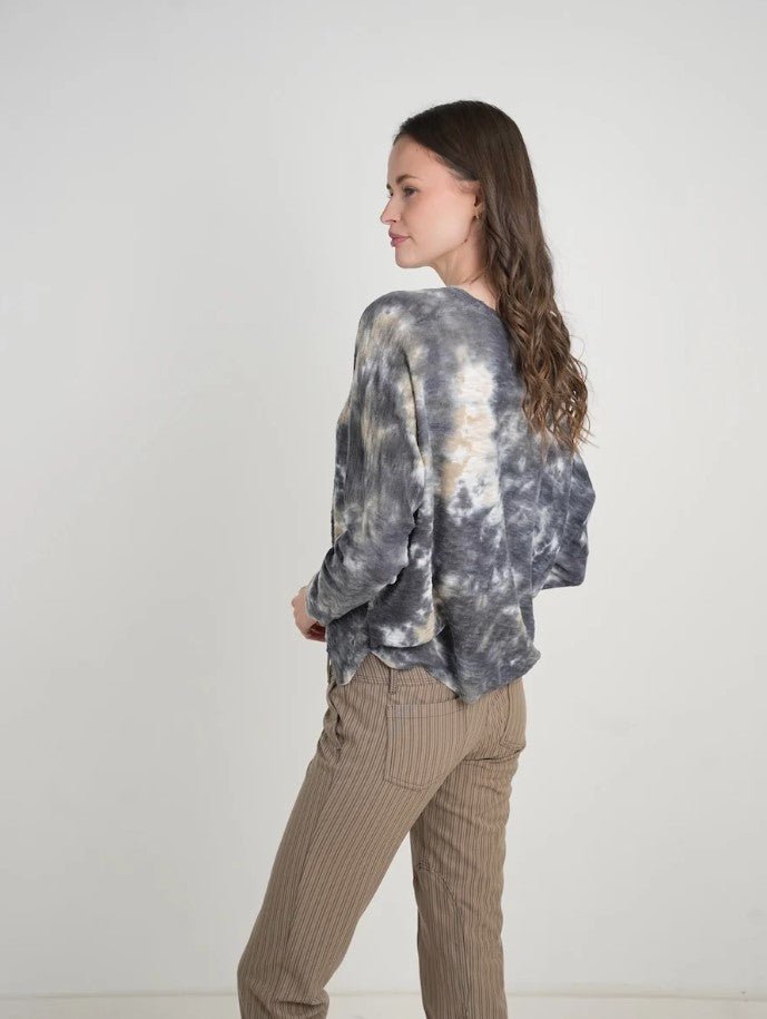 Clearwater Tie Dye Knit Top - Steel - Jaffi&