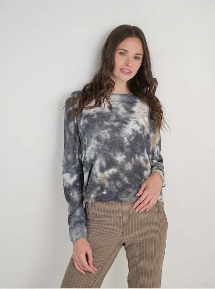 Clearwater Tie Dye Knit Top - Steel