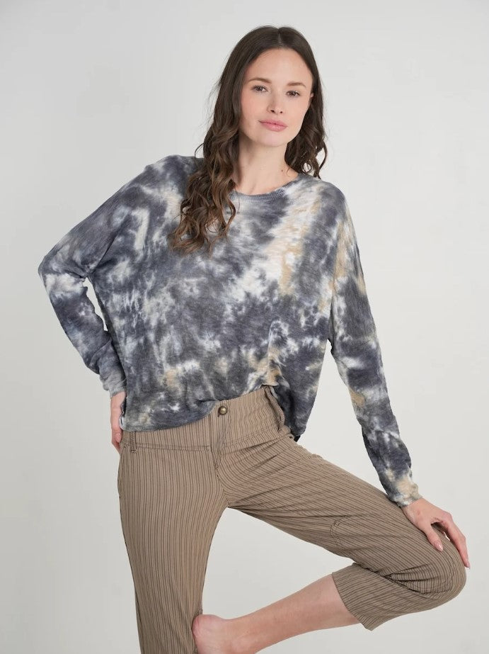 Clearwater Tie Dye Knit Top - Steel