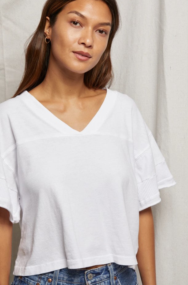 Coco V Neck Tee - White