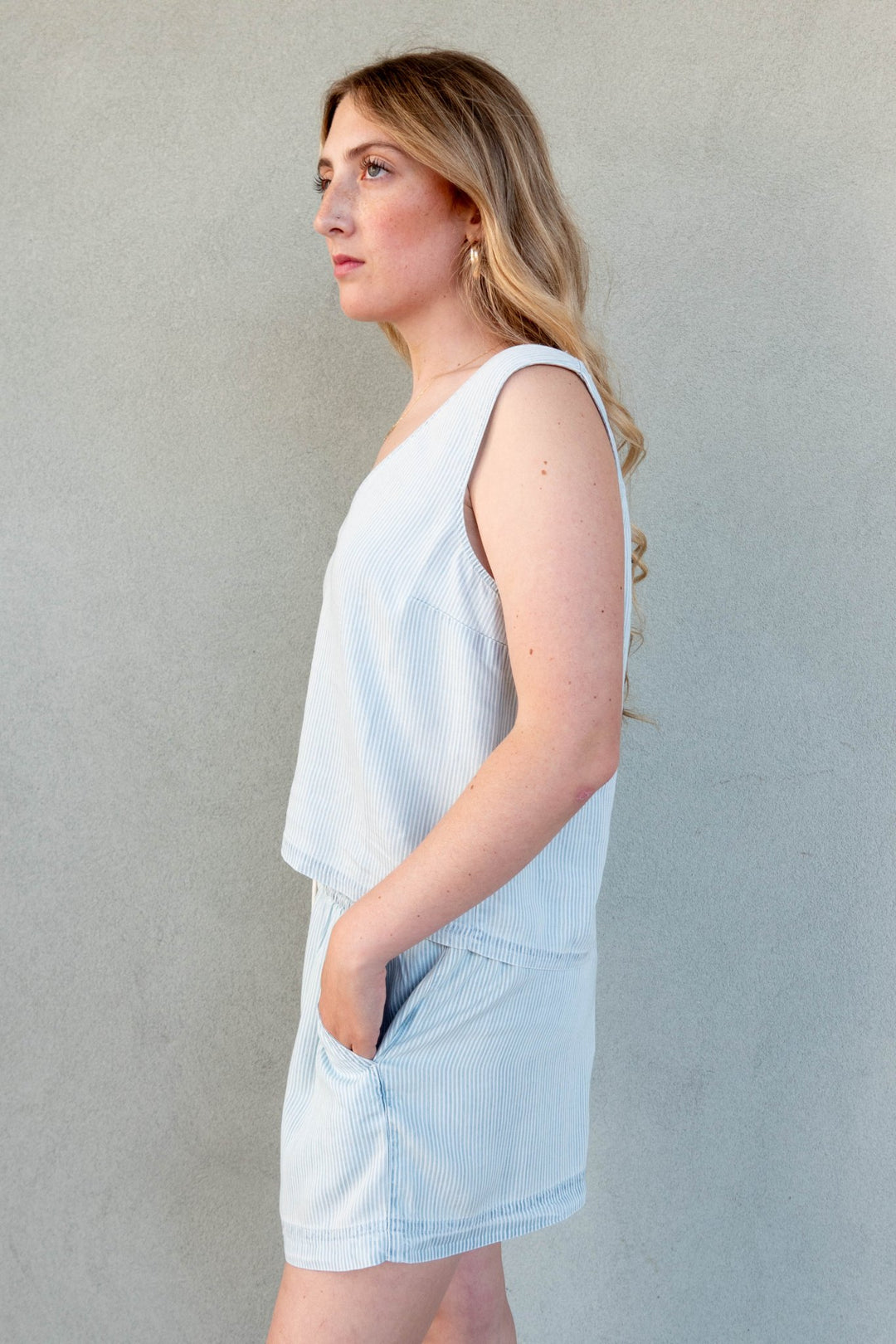 Colette Tank - Blue Stripe - Jaffi's