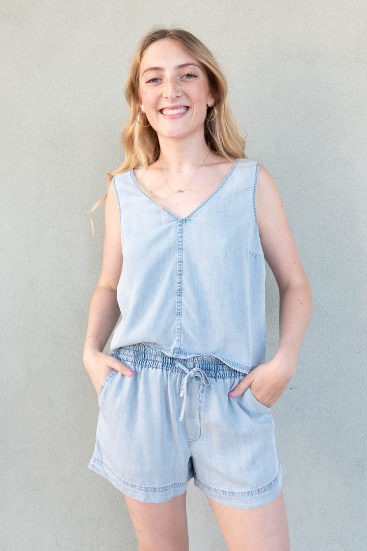 Colette Tank - Light Blue - Jaffi's