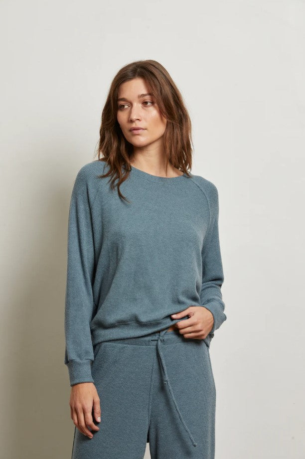 Cooper Brushed Raglan Crew - Slate