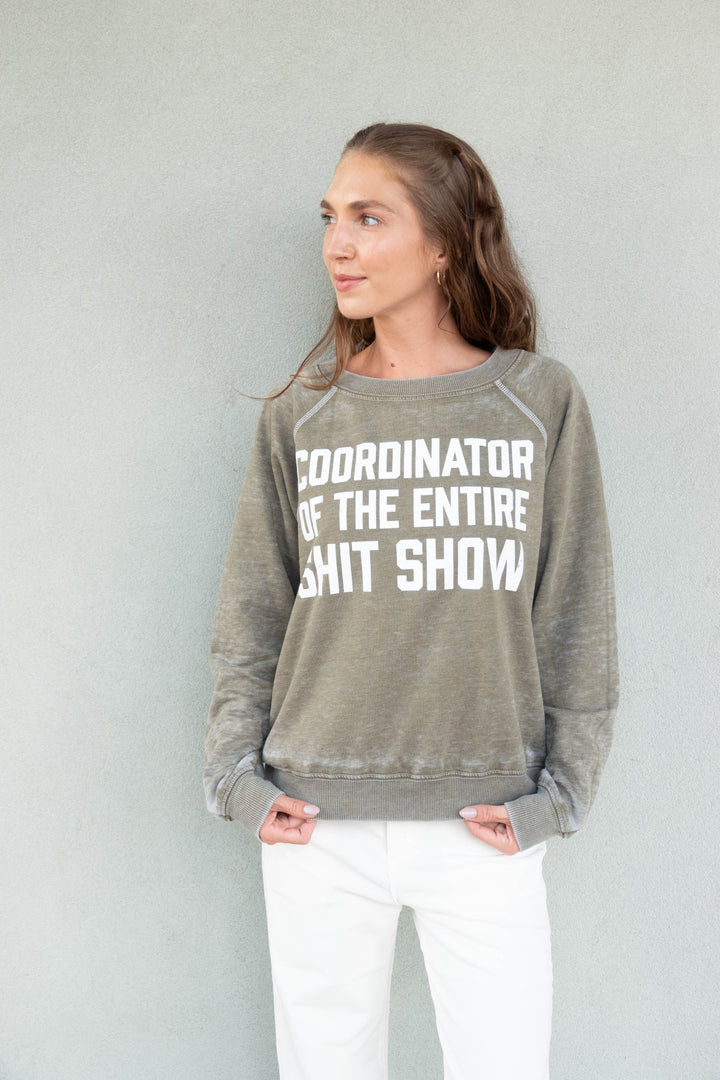 Coordinator of the Shit Show Sweatshirt - Olive - Jaffi&