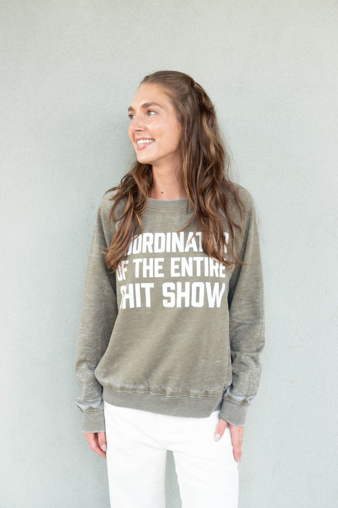 Coordinator of the Shit Show Sweatshirt - Olive - Jaffi's