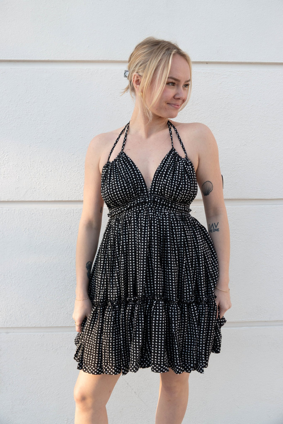 Cora Dress - Black/White - Jaffi's