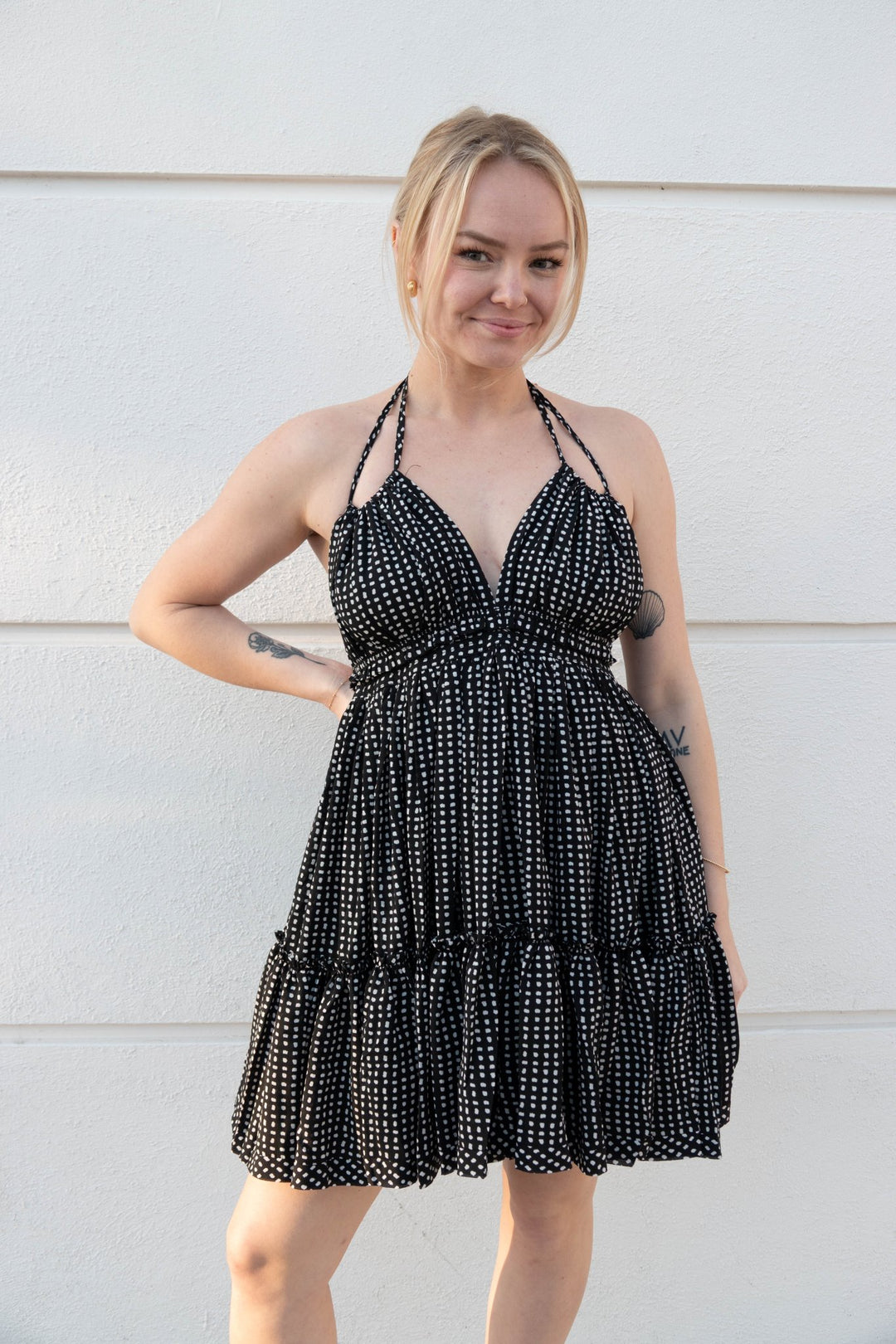 Cora Dress - Black/White - Jaffi's