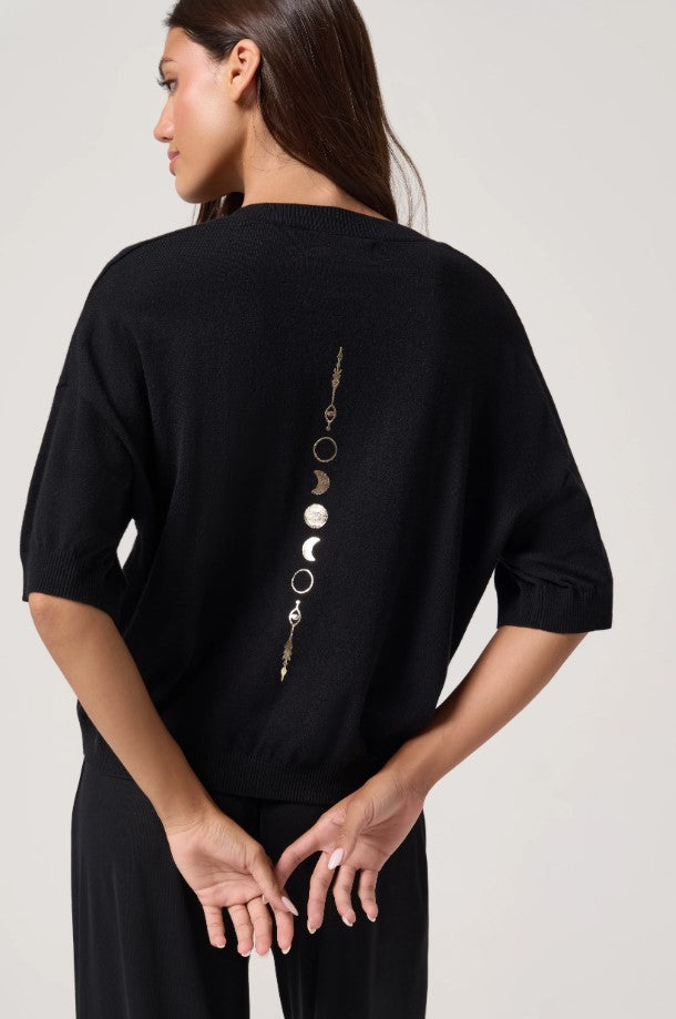 Cosmic Veil Bailet Sweater - Black