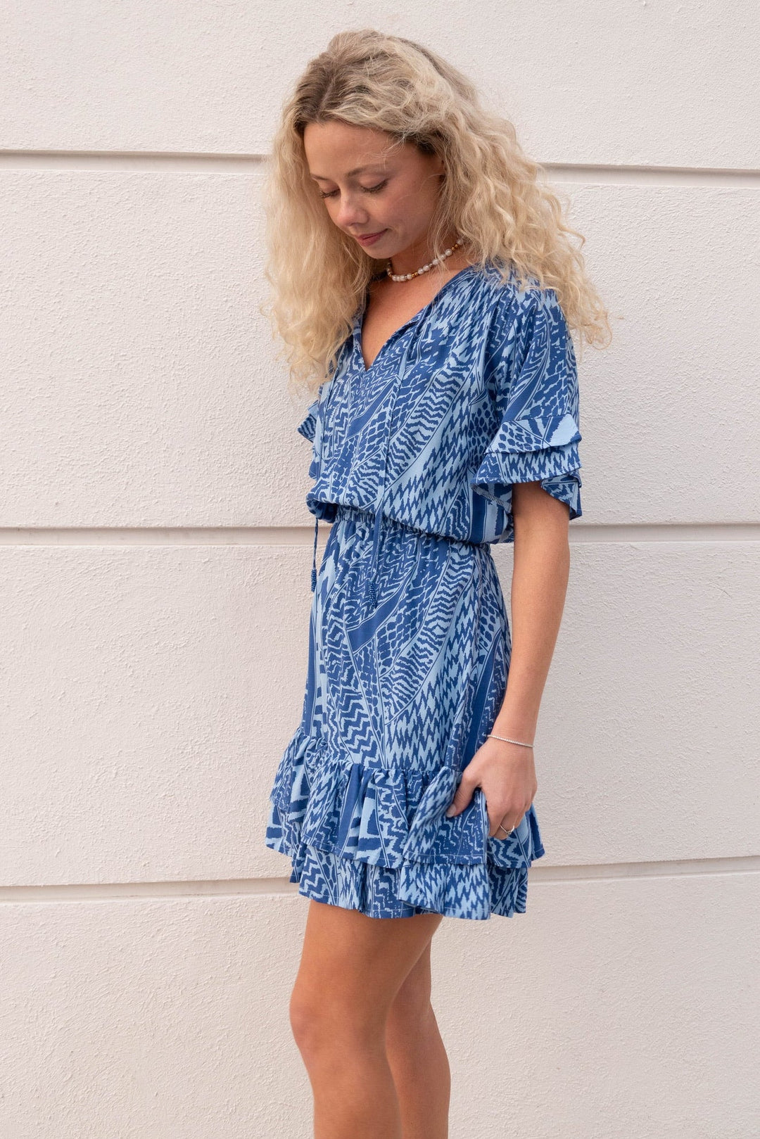 Courtney Dress - Blue Tribal - Jaffi's