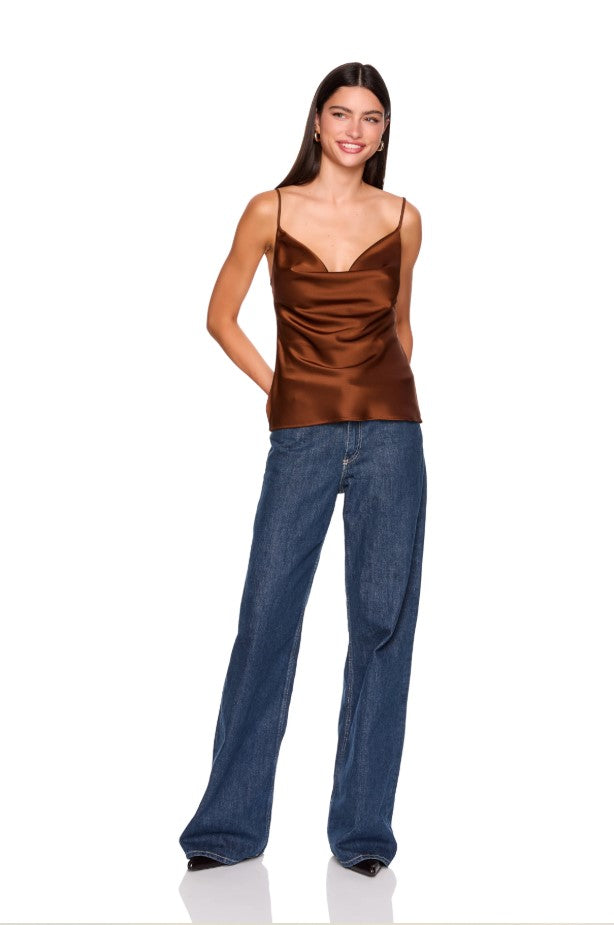 Satin Cowl Cami - Toast