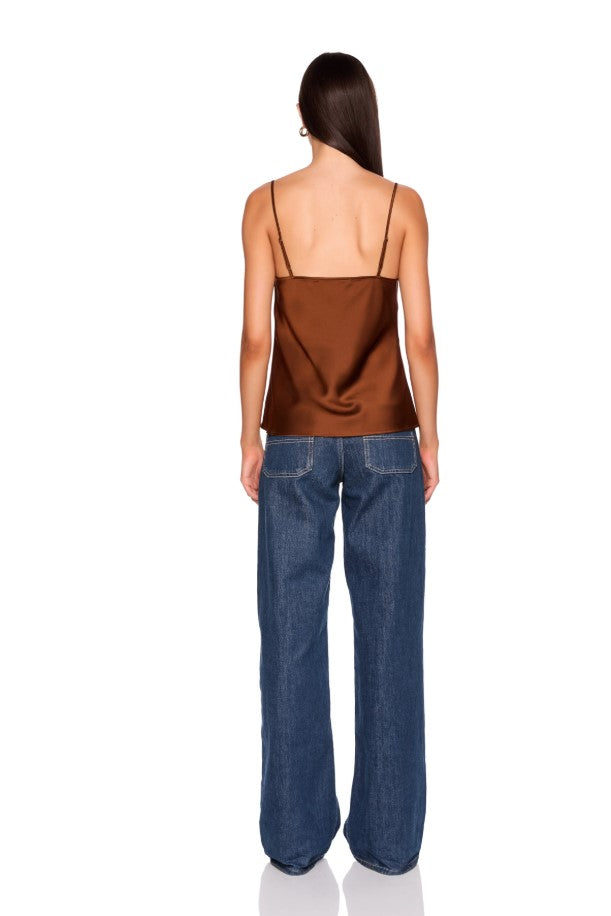 Satin Cowl Cami - Toast