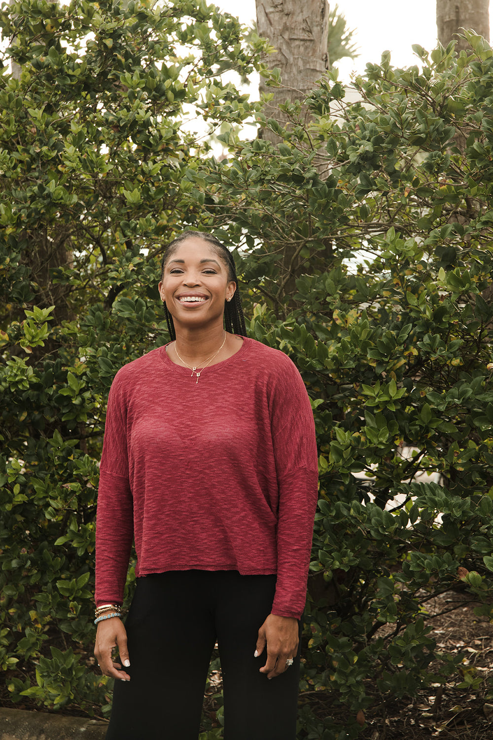 Sandcastle Knit Sweater - Cranberry